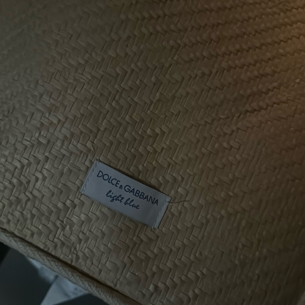 Dolce and Gabbana, beach bag or purse, blue and white woody ￼